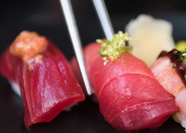 Bluefina ranched tuna as sushi