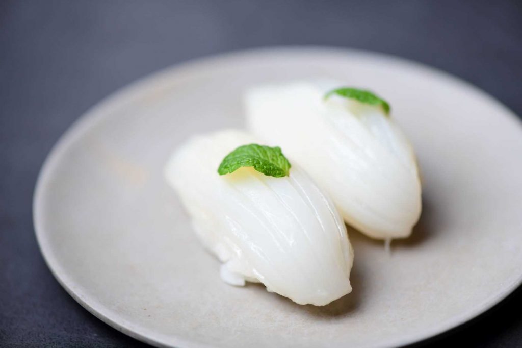 Cuttlefish nigiri sushi
