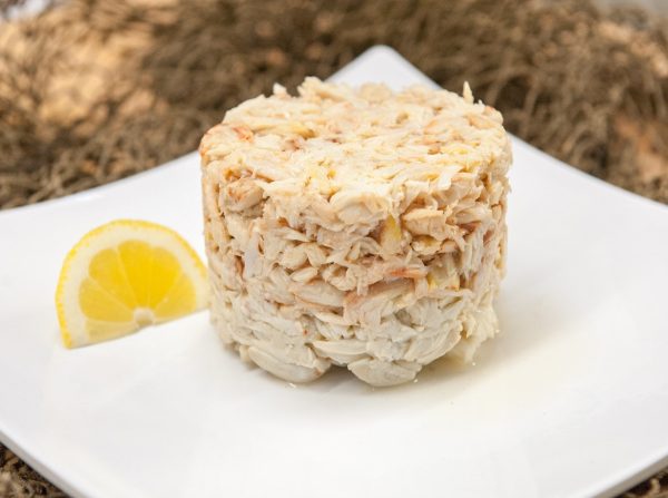 Handy crab meat stacked