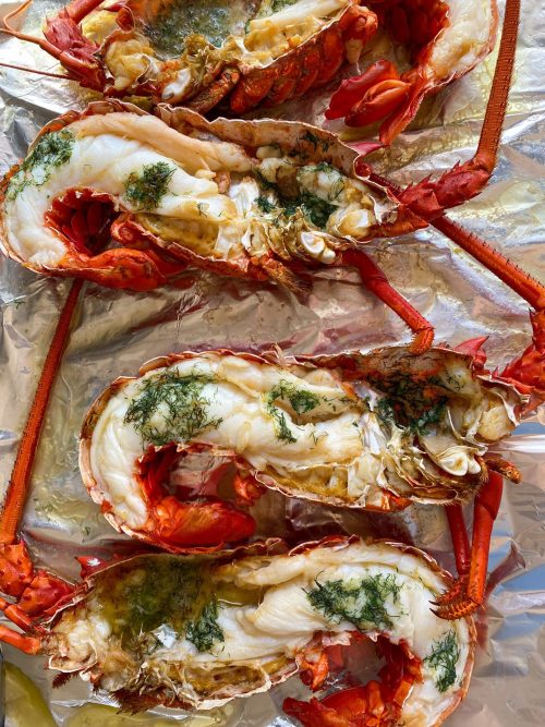 Baja Style Split Lobster with Fennel Butter